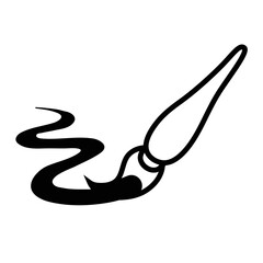 Paintbrush tracing line icon vector