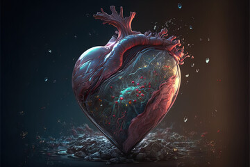 Space-bound hearts: an abstract valentine's cosmic romance