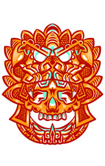 Skull mask illustration aztec traditional culture with ornament nice for t-shirts design or tattoo