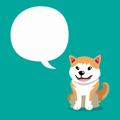Cartoon character cute dog with speech bubble for design.