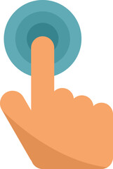 Touch button icon flat vector. Computer interface. Error user isolated