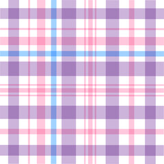 Plaid pattern in pink and blue.  plaid pattern vector.background fabric.Plaid pink and blue seamless pattern. Vector illustration.