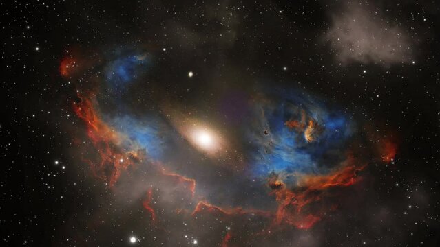 great universe, galaxy in the middle of a nebula in space