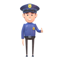 3d render of cartoon policeman