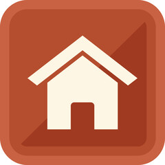 House button icon flat vector. Computer interface. Smile system isolated