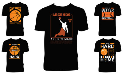 Basketball T Shirt Design Collection Vector Illustration 