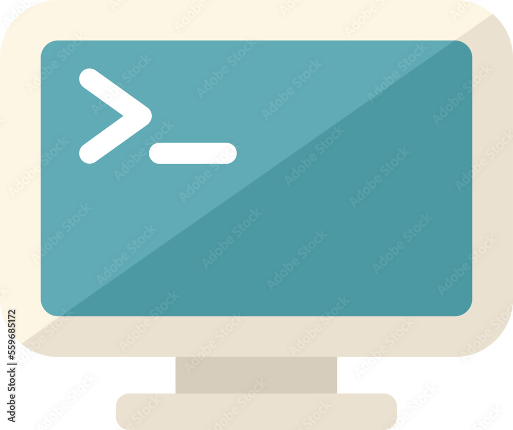 Poster system monitor icon flat vector. computer interface. old button isolated
