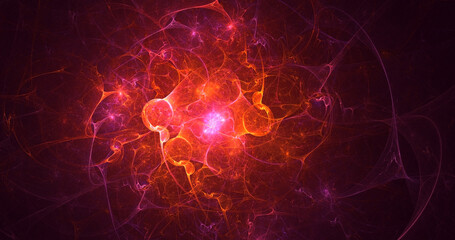 3D rendering abstract colorful fractal light background