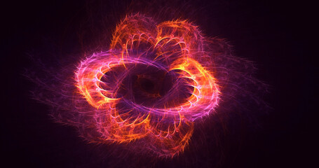 3D rendering abstract colorful fractal light background