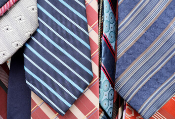 close-up of a colored old dirty ties