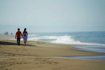 couple walking on the beach