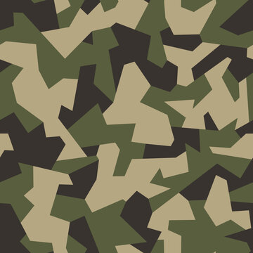 Geometric camouflage texture seamless pattern. Abstract modern military sport ornament for fabric and fashion textile print. Vector background.