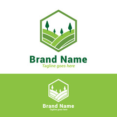 Agriculture garden farm logo design, Landscape Logo Design