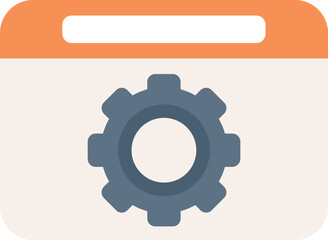 Gear system icon flat vector. Button interface. Internet website isolated