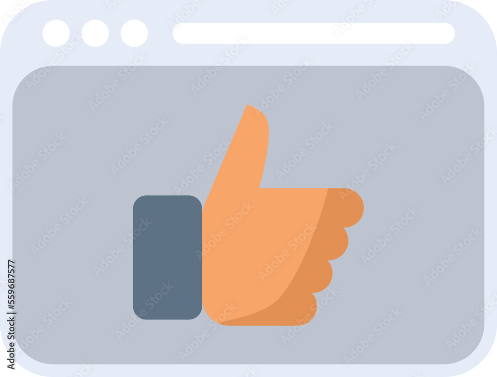 Poster web like icon flat vector. interface internet. button design isolated