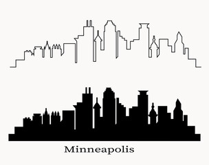 Minneapolis skyline outline silhouette