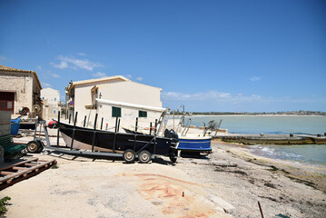 Fisherman's boats, Sicilian seaside village