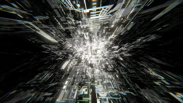 VJ トンネル サイバー SF メカニカル 白黒 [別Verあり]