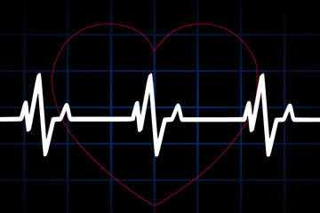 Vector illustration of heart rate and pulse graph	