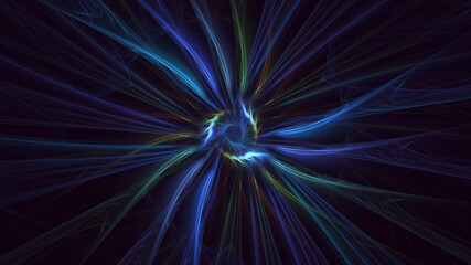 3D rendering abstract blue fractal light background