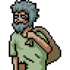 pixel art poor homeless man