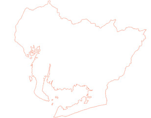 愛知県　地図　赤　白　イラスト
