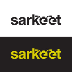 The Typography logo called Sarkeet, includes a motorcycle icon indicating travel.