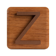 3d render volumetric capital letter Z the alphabet