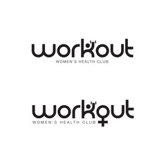 Workout typographic logo, This logo shows a person working out with a dumbbell.