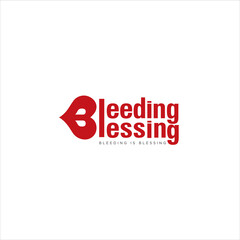 This is a Typography logo with the words Bleeding Blessing.