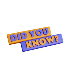 3d illustration did you know label design