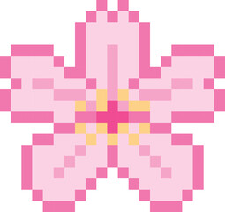 Cherry blossom pixel art vector
