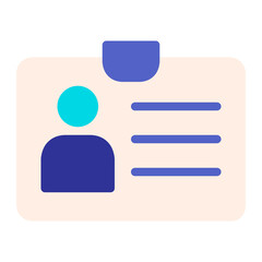 Isolated id card in flat icon on white background. Identity, business card