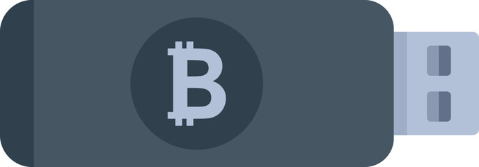 Cryptocurrency usb icon flat vector. Bitcoin money. Crypto business isolated