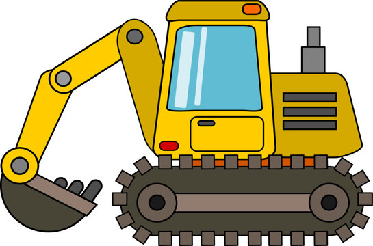 Cute little cartoon excavator