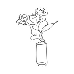Flower Bouquet Shape Minimalist Line Art Drawing, suitable for wall decor, greeting cards, business cards, mugs, stickers