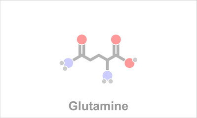 Simplified formula icon of glutamine.