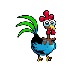 Cute  chicken smiling illustration vector.