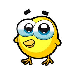Cute  chicken smiling illustration vector.