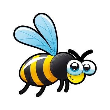 Cute BEE smiling illustration vector.