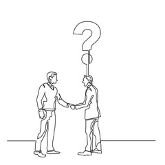 continuous line drawing people meeting with question PNG image with transparent background
