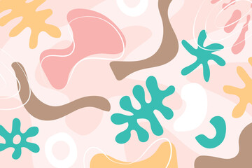 Naklejka premium Hand drawn abstract shape background with colorful design