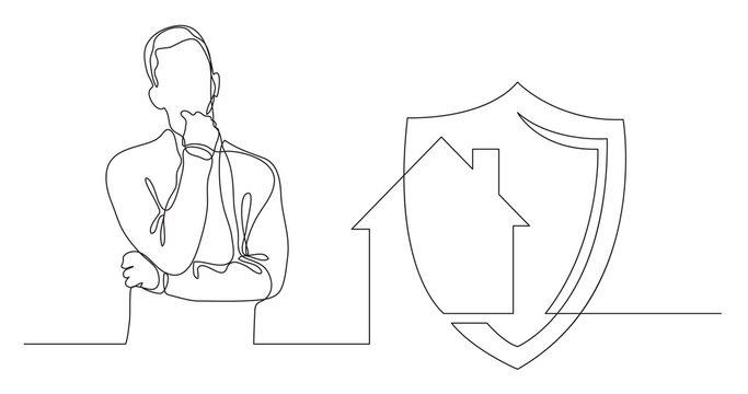 man thinking about home security PNG image with transparent background