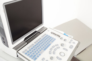 Modern medical device in hospital. Control panel. ultrasound diagnostic