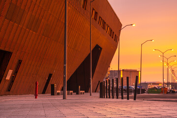 cgi backplate production.modern building in urban space