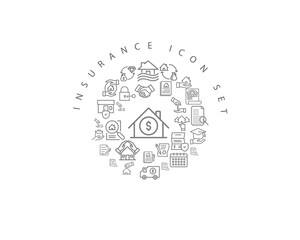 insurance icon set desing.
