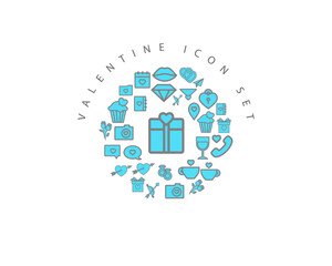 Fototapeta premium valentine icon set desing.