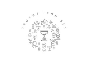 trophy icon set desing.