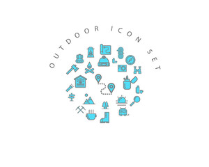outdoor icon set desing.