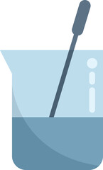 Research beaker icon flat vector. Medical lab. Genetic dna isolated